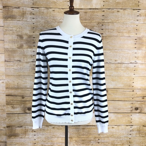 Charter Club Sweaters - Charter Club Stripped Button Down Cardigan Sz M